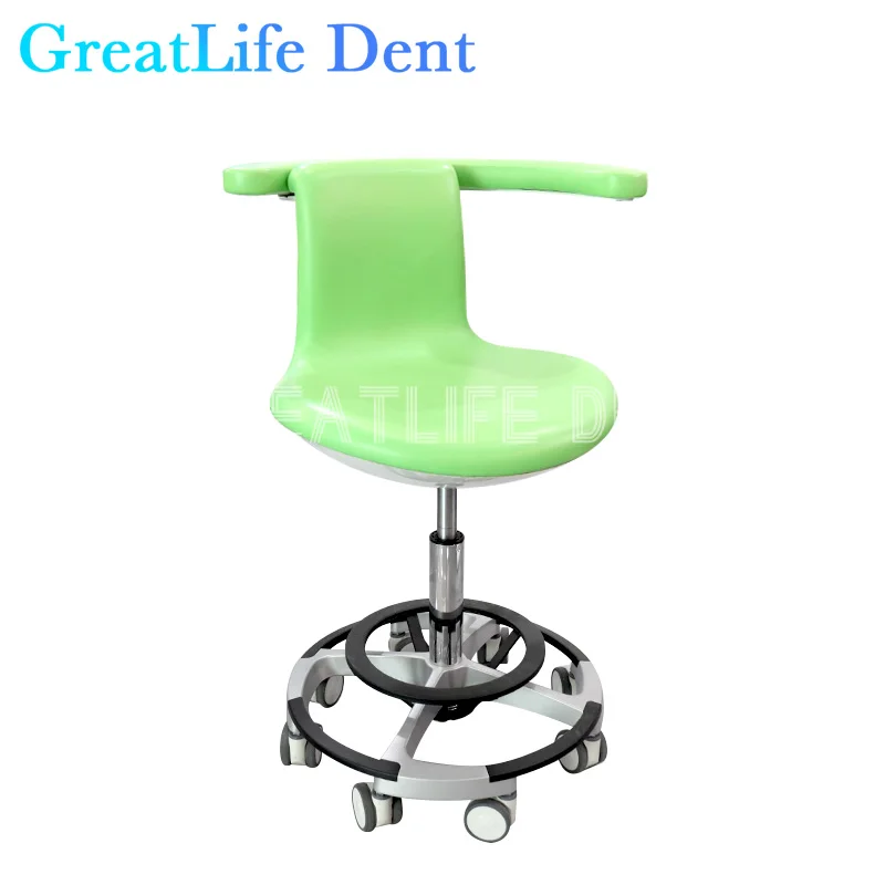 GreatLife Dent Dental Medical Ergonomic Pu Leather Seat Dentist Hospital Nurse Automatic foot pedal lifting Swivel Doctor Chair