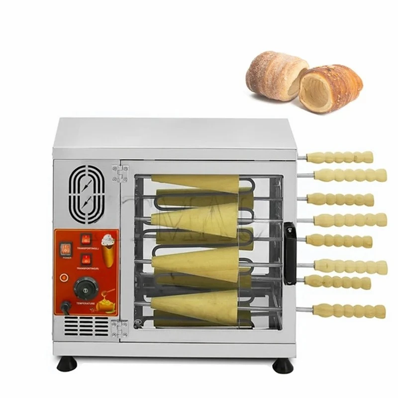 8 Wood Rolls Commercial Hungarian Kurtos Kalacs Machine Electric Ice Cream Cone Chimney Cake Oven Maker Machine