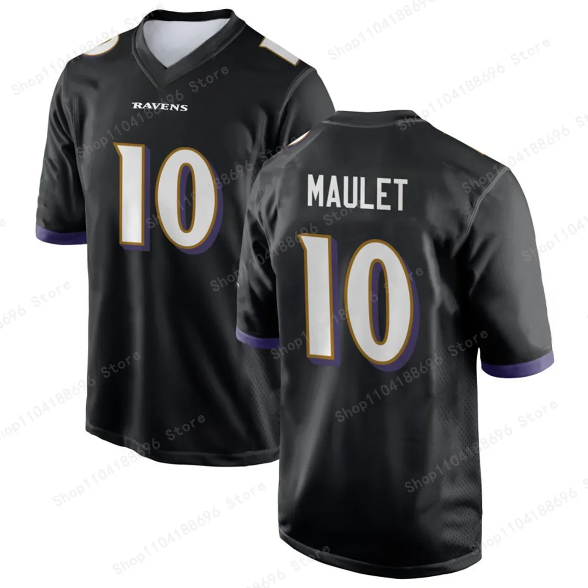 Comfortable Breathable Competition Jersey T-shirt Adult Children's Game Jersey Baltimore Ravens Youth Game Custom Jersey - Black