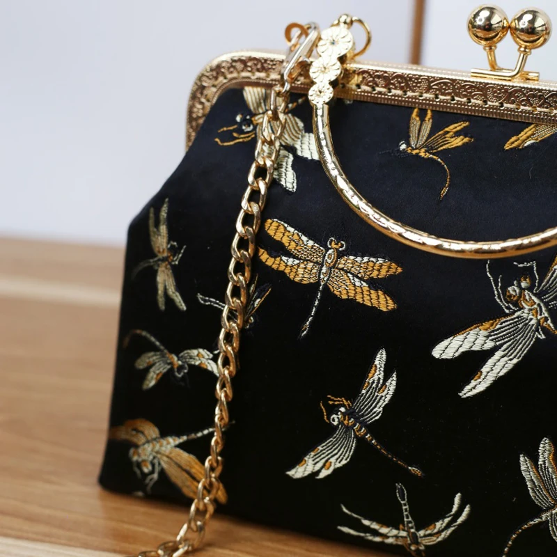 Vintage Fringe Tassel Metal Shell Lock Bags Mother Gift Bag Chain Women Shoulder Crossbody Hand Bags Women\'s Handbags Purses