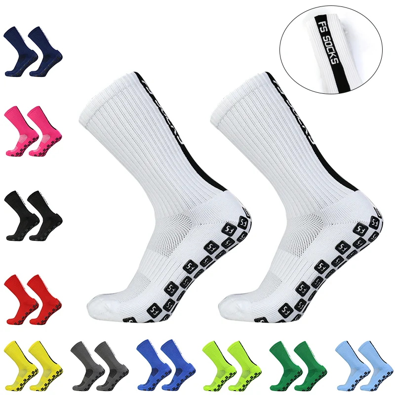 New anti-skid silicone outdoor sports football socks for men women traction football socks calcetines hombre futebol