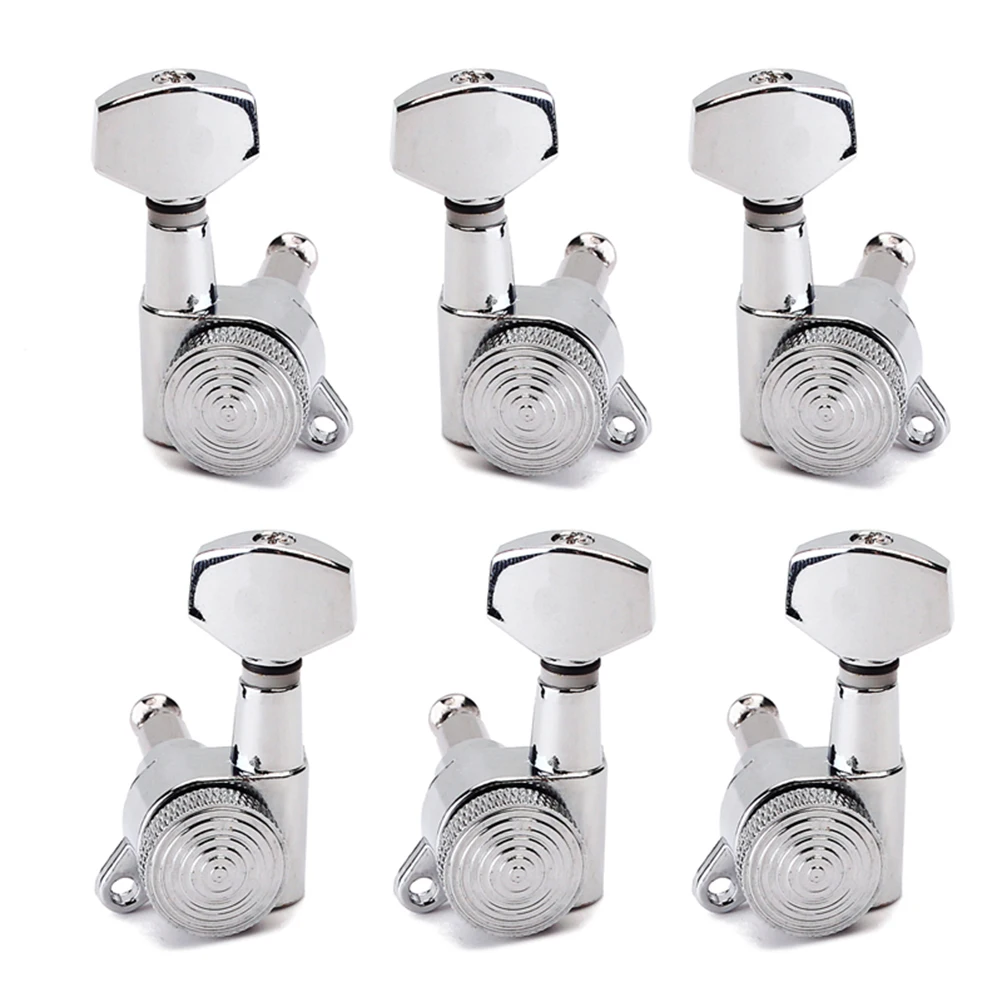 

Silver Metal Guitar Tuning Pegs Lock Knob Style 3.7X2.2X1.5Cm Set Machine Heads String Tuners For Electric