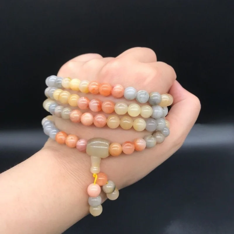 Xinjiang Jinsi Jade Cinnabar Jade Jade Bracelet Bracelet Female Ice-like Pumpkin Jade Bracelet Jade Female Summer Girlfriends He