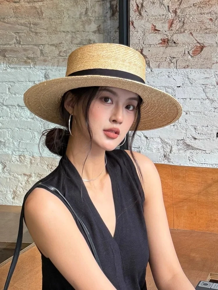 

Hebe Sle Flat Top St Hat Женская летняя туристическая пляжная шляпа с защитой от солнца Фотофоя ade Hat Country Sle Wide ...