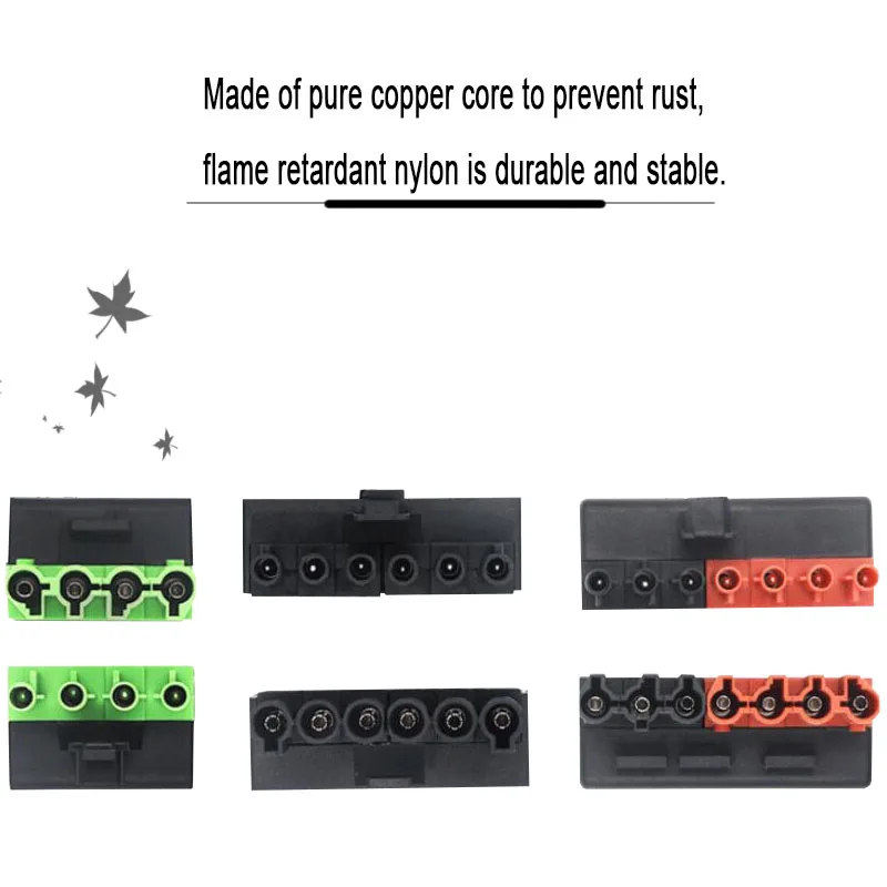 Conector de tomada de alimentação do queimador, terminal de fixação de parafuso fêmea e macho 4/6 /7 furos