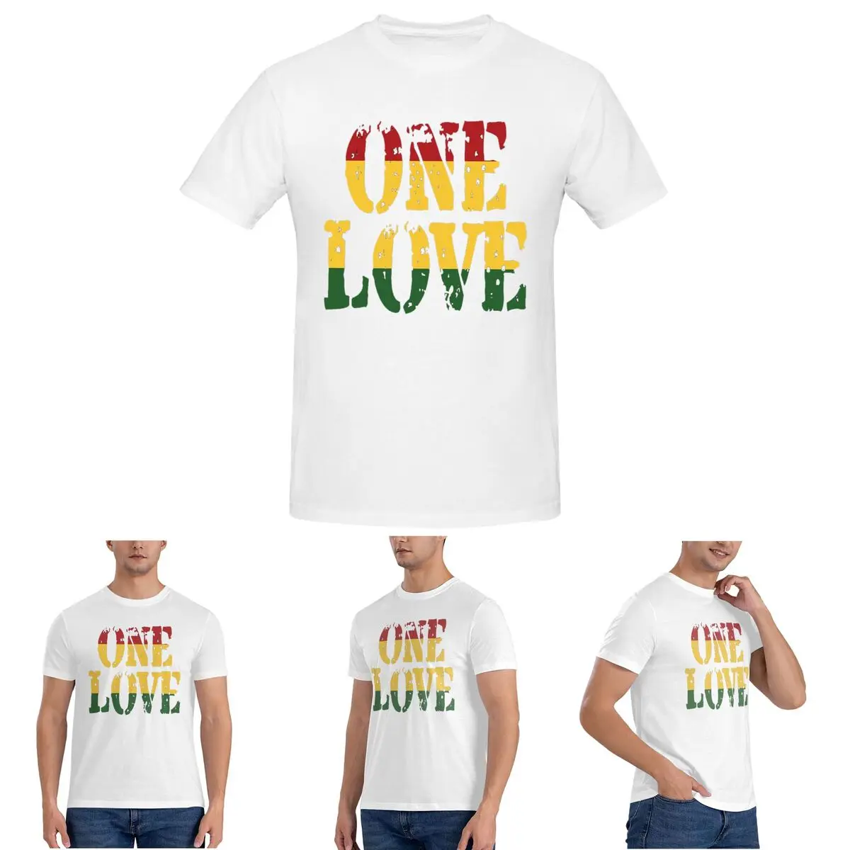 

Harajuku Vintage Style Arts Bob Marley One Love T-Shirt for Men Cotton Plus Size T Shirts Men's Short Sleeve Crew Neck Clothes