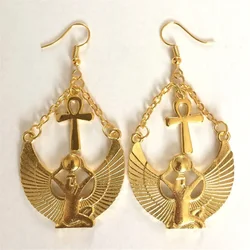 2025 Goddess Isis Ancient Egyptian Earrings Fashion gift for girlfriend Druzzil Ro Egyptian Goddess women Retro pendant classica