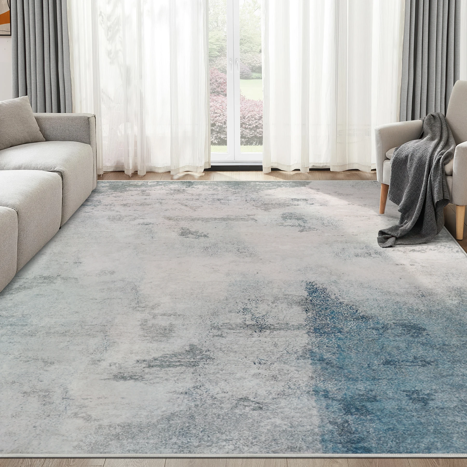 

Ковры Famibay, пригодные для машинной стирки, для гостиной, с низким ворсом, нейтральные, большие коврики для столовой, для домашнего декора