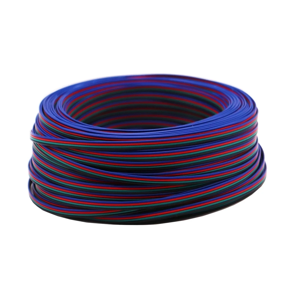 

2M/5M/10M/15M/20M/25M/50M 22AWG 4pin LED Electric RGB Wire 22 Gauge 4x0.3mm² Extension Cable 4 Core for RGB LED Strip 5050 3528