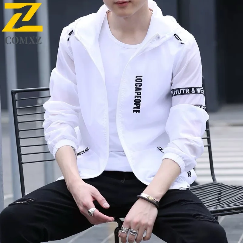 

2025 Men Sunscreen Jacket Outdoor Ice Silk Lightweight Breathable UPF50+Anti UV Skincare Hat Casual Cycling Fishing Skin Clothes