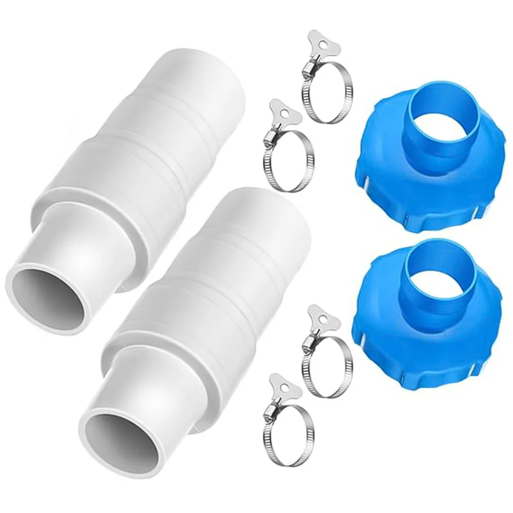 Pool Hose Adapter Kit With 11238 B Adaptors For 1-1/4 1-1/2 Inch Hoses Clamps Connectors Set For Ground Pool Pumps