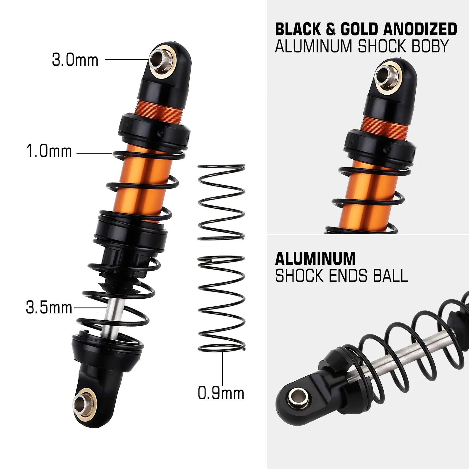 Metal Shock Absorbers 70 80 90 100 110 120mm Oil Damper for 1/10 RC Car Truck Crawler Axial SCX10 TRX4 Redcat Gen8