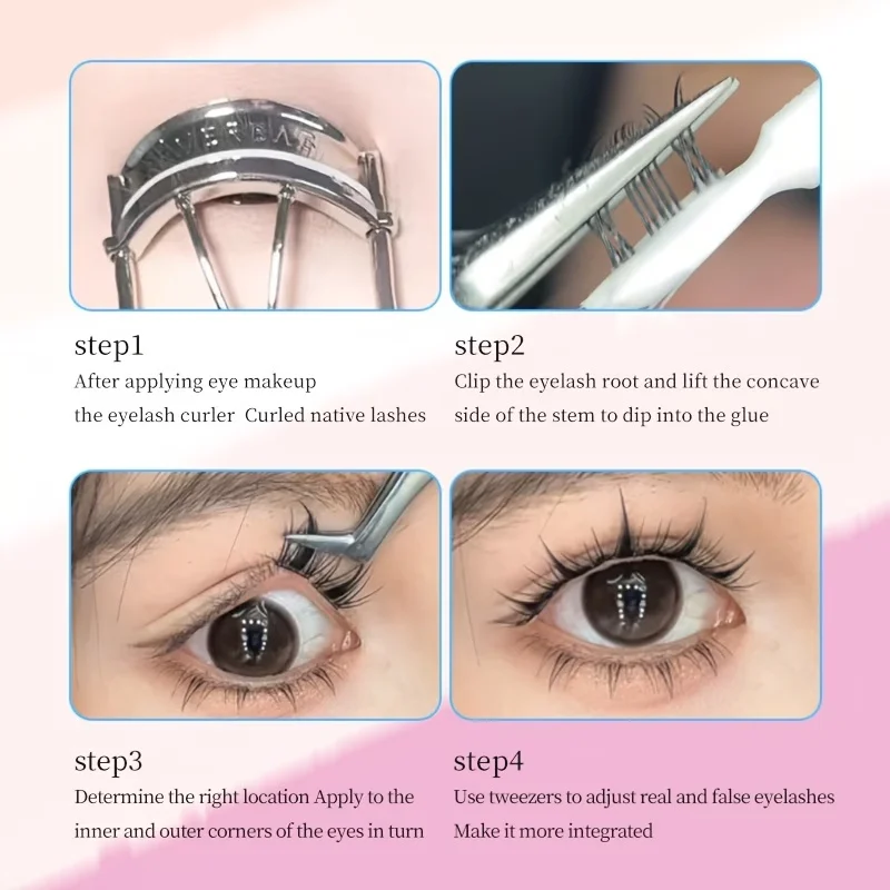 120 Stück Feenwimpern 8-16mm Manga-Wimpern C-Curl Aufwärts - Großer Spannweite DIY-Wimpern Natürliche Erweiterung Wet-Look Scharfe Anime-Wimpern – Detail 6