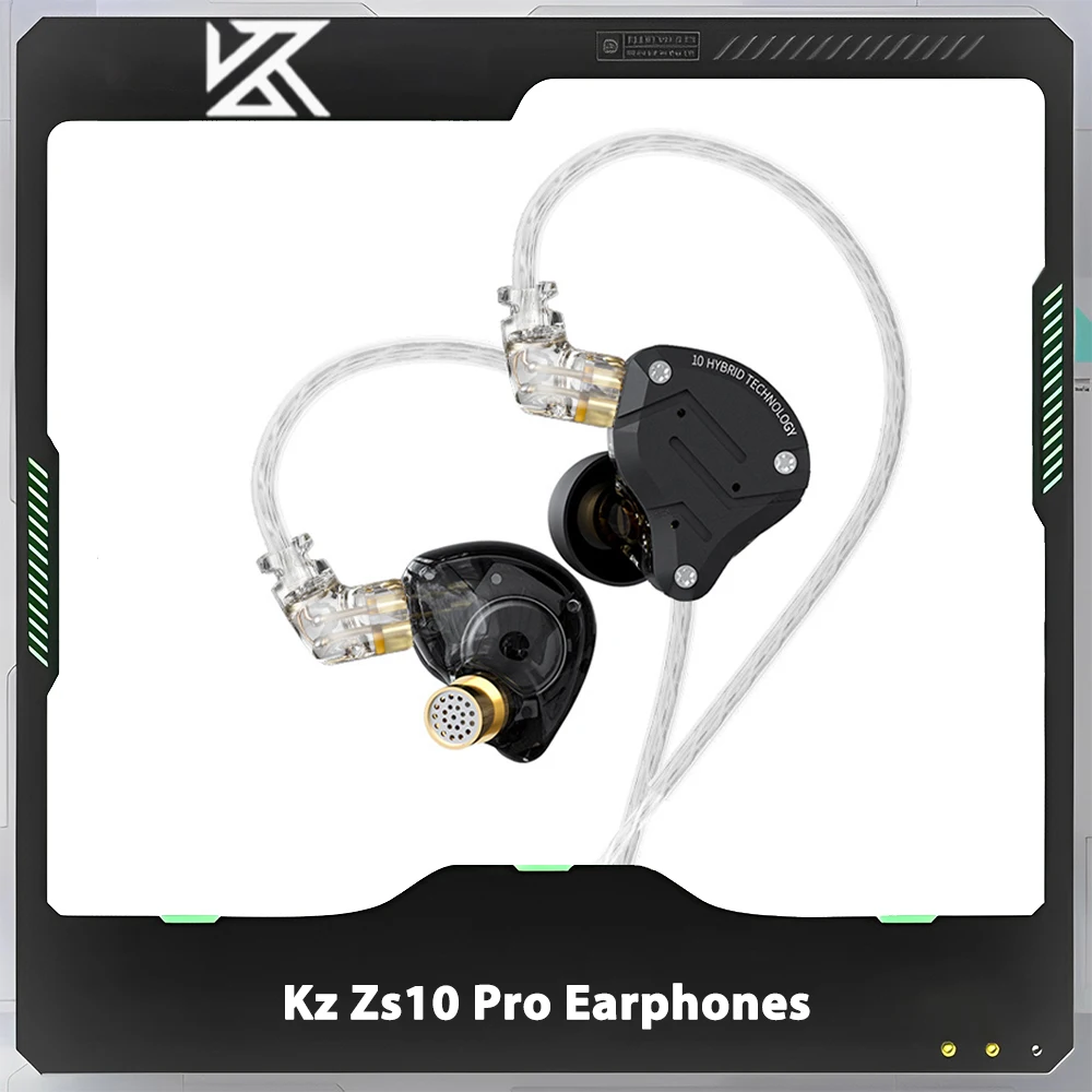 

Kz Zs10 Pro Earphones In Ear Hifi Earplugs Hybrid Monitor Music Outdoor Sport Noise Reduction Gaming Headphones Customized Gifts