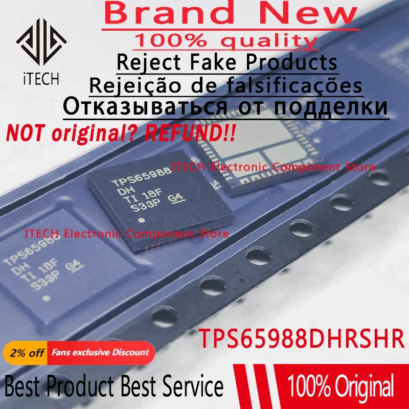 5pcs/lot Original TPS65988DHRSHR TPS65988DH TPS65988 VQFN-56 USB Interface Chipset 100% New and Genuine