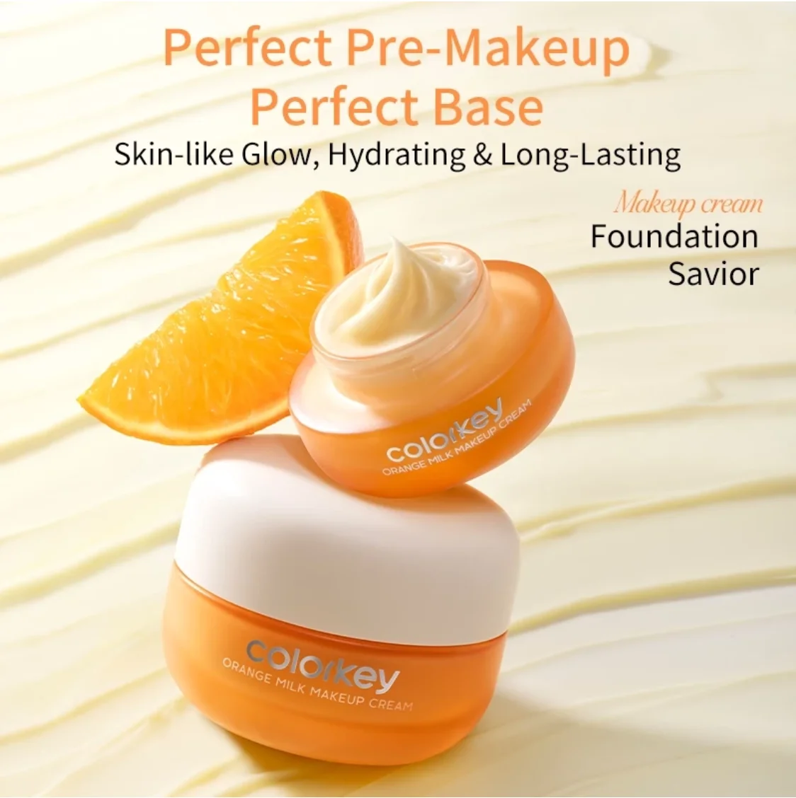 Colorkey Orange Hydrating Makeup Cream Foundation Savior 18H Hydration Non-Greasy & Lightweight 20g/50g