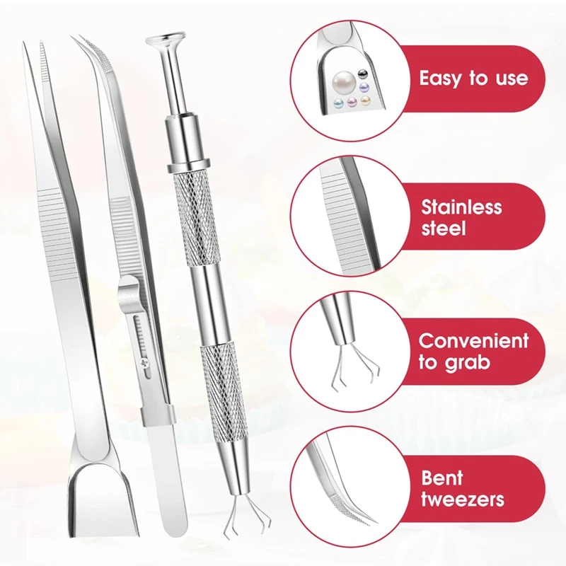 مجموعة Tadar مكونة من 4 قطع أدوات رش لتزيين الكيك، 4 أقلام رش مخالب لؤلؤة المنتزع مجموعة أدوات تزيين الكيك من الفولاذ المقاوم للصدأ