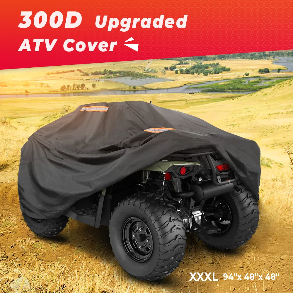 KEMIMOTO 300D ATV Waterproof Cover Heavy Duty Covers for Yamaha Raptor 700 Compatible with Polaris Sportsman for Can am 94x48x48