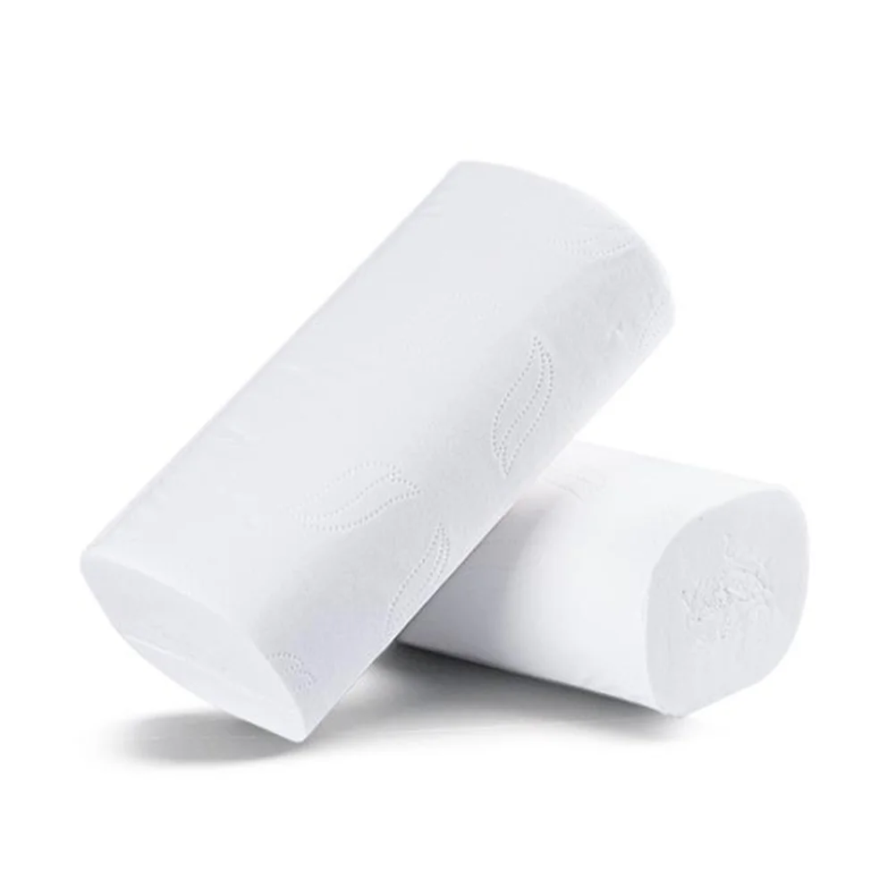 Papel higiénico grueso sin núcleo, rollo de papel para el hogar, pulpa de madera, papel tisú para el hogar, 10 Uds.