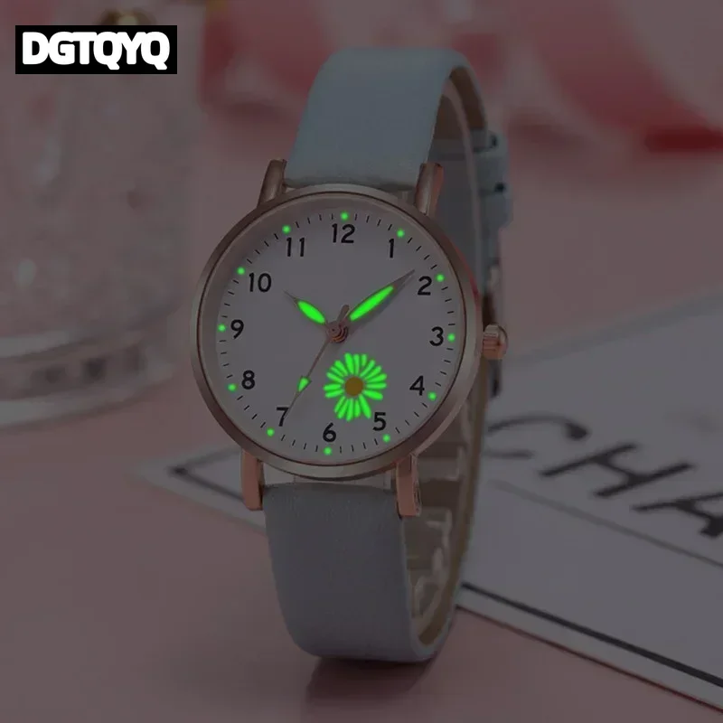 

Роскошные женские часы с люминесцентным циферблатом, ретро-стиль, кожаный ремешок, кварцевые наручные часы Montre Femme