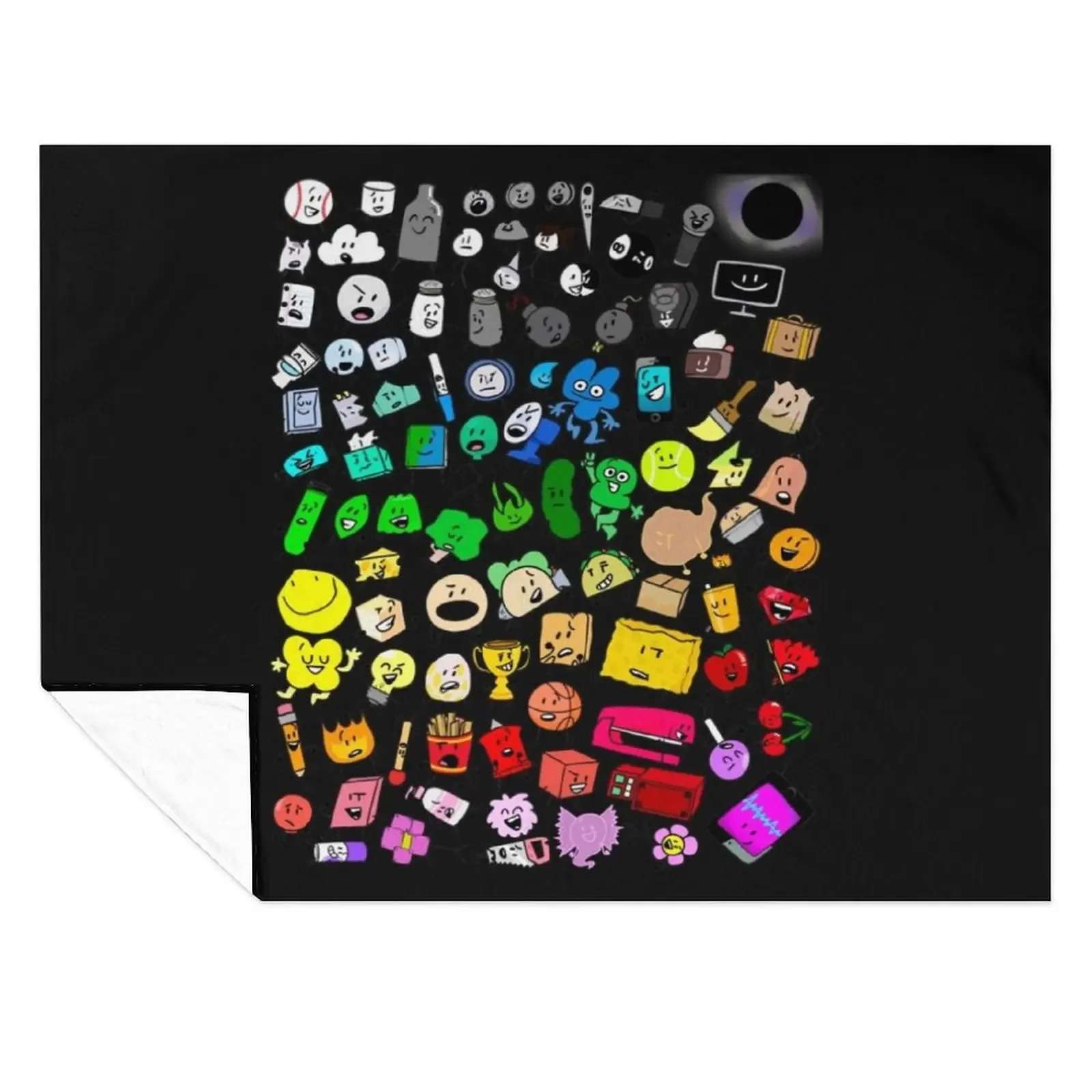 

Classic BFDI Inanimate Insanity All Characters (Transparent) Throw Blanket Large Flannels Summer Sofa Blankets