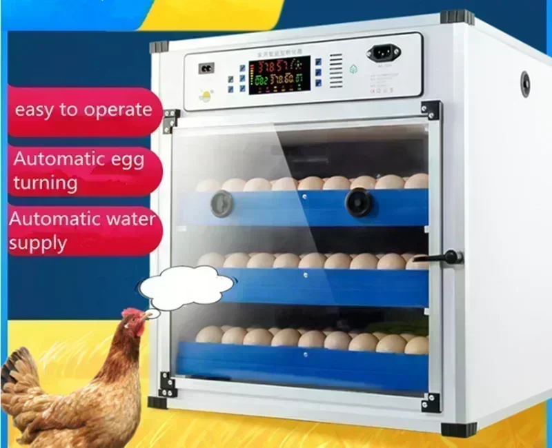 Automatic Hatching Machine 204 Eggs PVC Shell Double Electricity Egg Incubator Temperature and Humidity Control Egg Turning