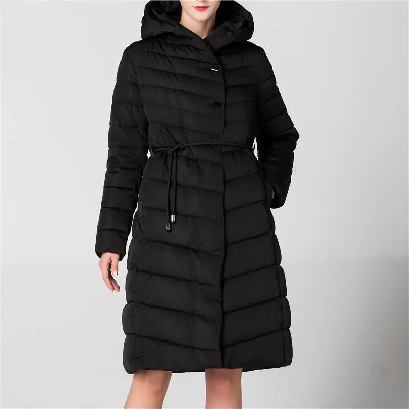 High Quality Jacket Women Autumn Winter Solid Cotton Coat Female Long Sleeve Parkas With Hood Slim Long Jackets For Women