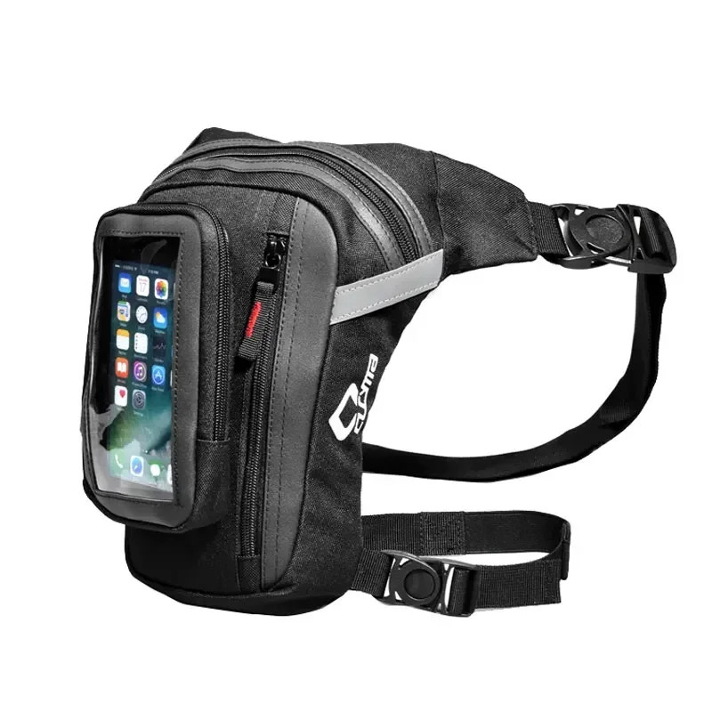 

CUCYMA CB-1609 Motorcycle Leg Bag with Phone Holder, Black Drop Leg Bag