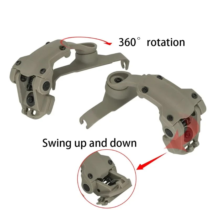 Tactical Headset Helmet ARC Rail Adapter Headset Mount Kit per MSA SORDIN/TAC-SKY Z.TAC SORDIN Shooting Tactical Headset