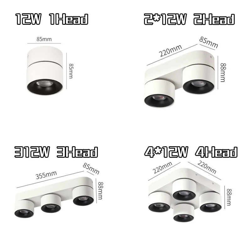 Slimme plafondlamp tuya zigbee Bluetooth Dali 0-10v dimbaar 360° °   rotatie COB SpotlightDownlight AC85-265v Binnenverlichting
