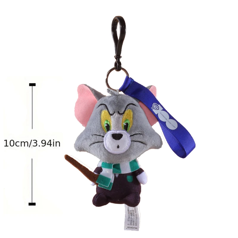 워너 100주년 톰과 제리 봉제 인형 코스프레 해리 포터 톰은 더 작은 키체인 디자인 박제 동물 인형을 차려 입었습니다.