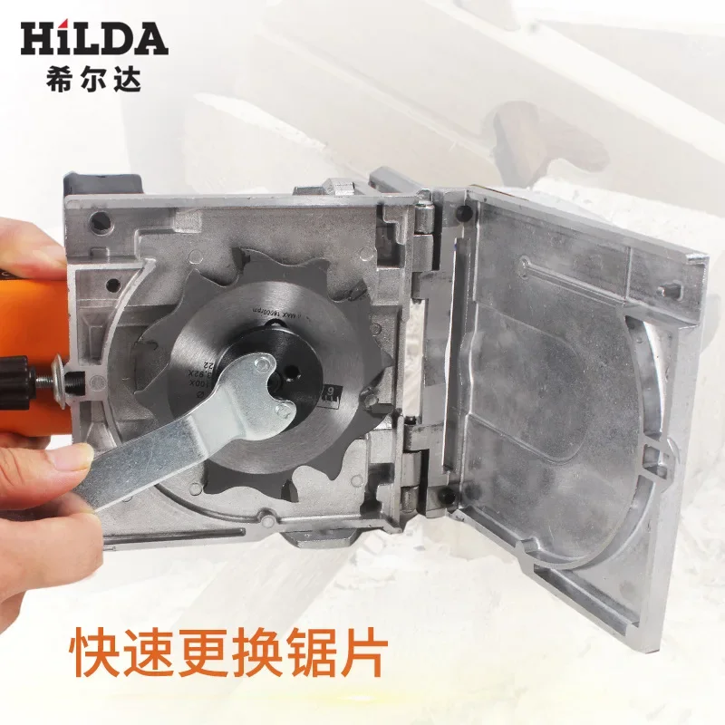 HILDA 760W Biscuit Jointer Electric Tool Woodworking Tenoning Machine Biscuit Machine Puzzle Machine Groover Copper Motor