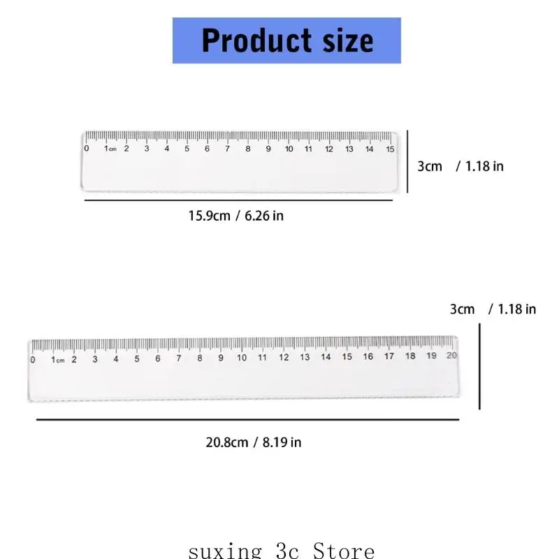 E8BE 5 PCS 15C / 20 SUGNE CARIEUR RULER PLASTIQUE SULIR SULLE SUGRAGE SALLE PRIMATION SCHOOL Ruler