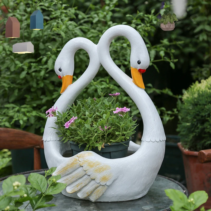 

Swan Planter for Outdoor Garden Large Animal Flower Pot for Plants/Succulents Nordic Style Balcony Decor Creative Plant Holder