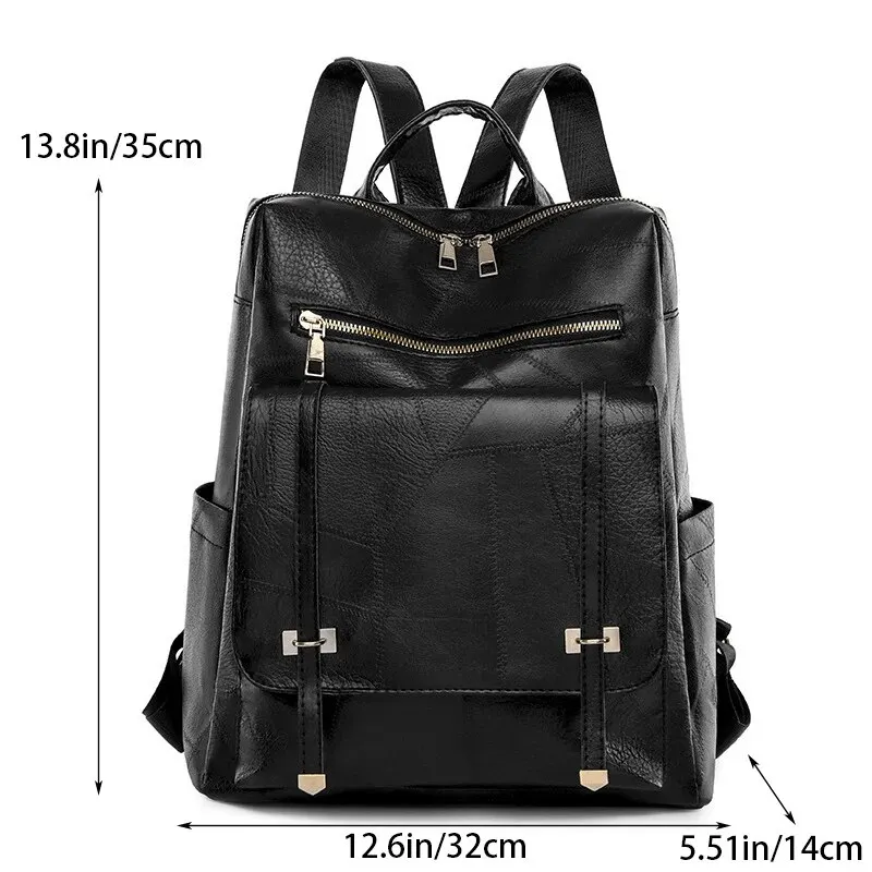 Vintage Women\'s Bag Large Capacity Leather Daily Commute Travel Women\'s Backpack Shopping