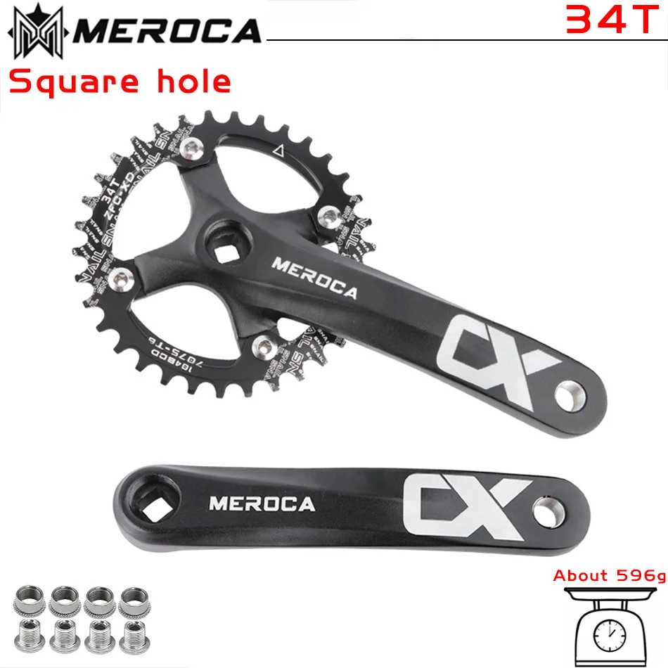 MEROCA CX Vierkant Gat Fiets Crankstel 104BCD Aluminium IXF Vierkant Gat Mountainbike Crankstel 170mm 32 T/34 T/36 T/38 T/40 T/42
