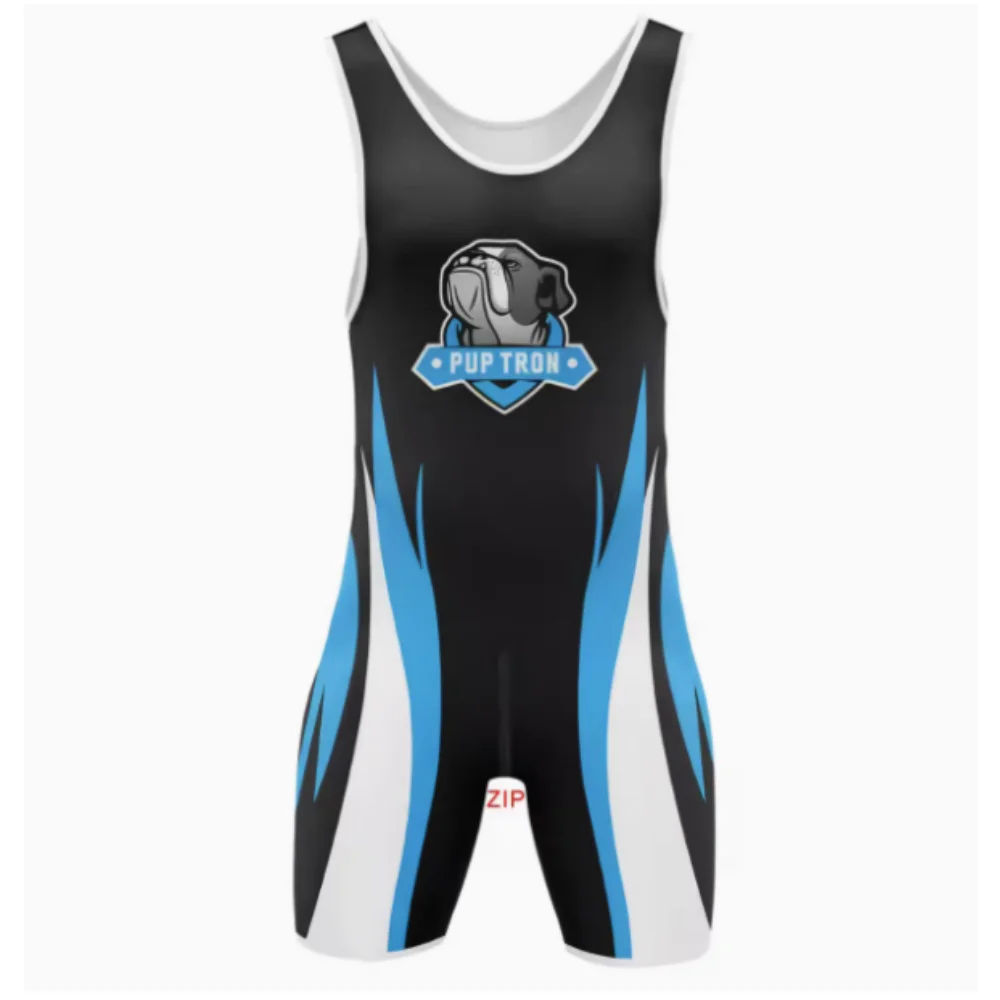 New Men's Wrestling Singlets Sexy Zipper Performance Suit Trainning One-Piece Powerlifting Sleeveless Gym Fitness Boxing Wears