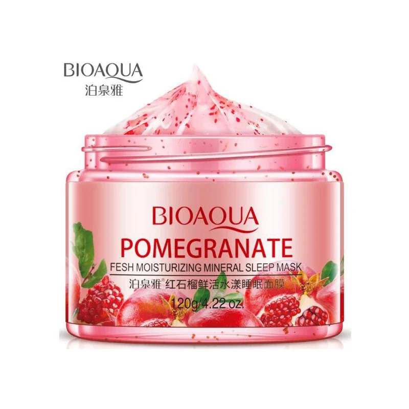 BIOAQUA Sleeping Face Mask Cream 120g No Wash Pomegranate Kiwif fruit Snail Soothing Gel Night Cream Skin Care for Moisturizing