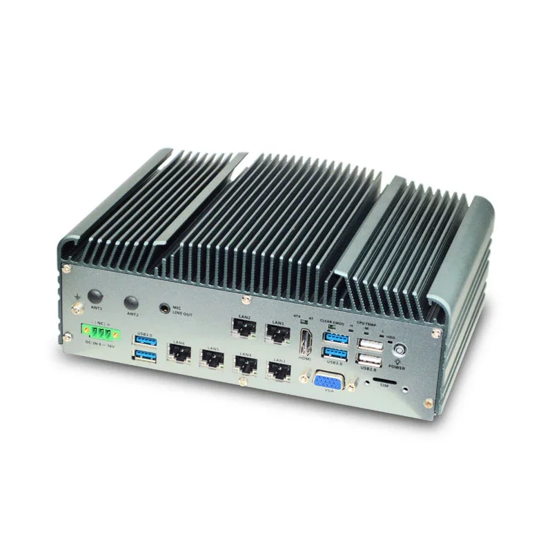 

Adipcom MFC-6900 Fanless Industrial Mini PC 8th Gen CPU i5-8265U 6 lan Portable Desktop Office Computer 32GB memory 2*DDR4