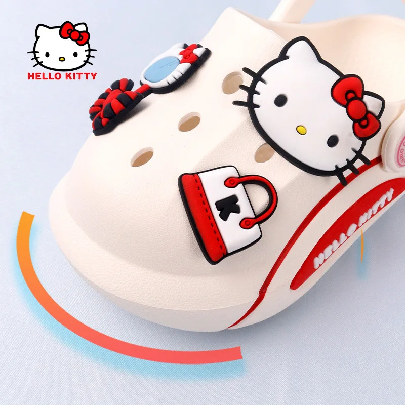 Hello Kitty Children\'s Slippers Girls Fashion Anti-slip Beach Shoes Kids Soft Bottom Home Shoes Garden Shoes Slipper