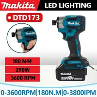 Makita DTD173 1800RPM Cordless Impact Driver 180N.m Brushless Motor Electric Drill Wood/Bolt/T-Mode For Makita Battery Pins