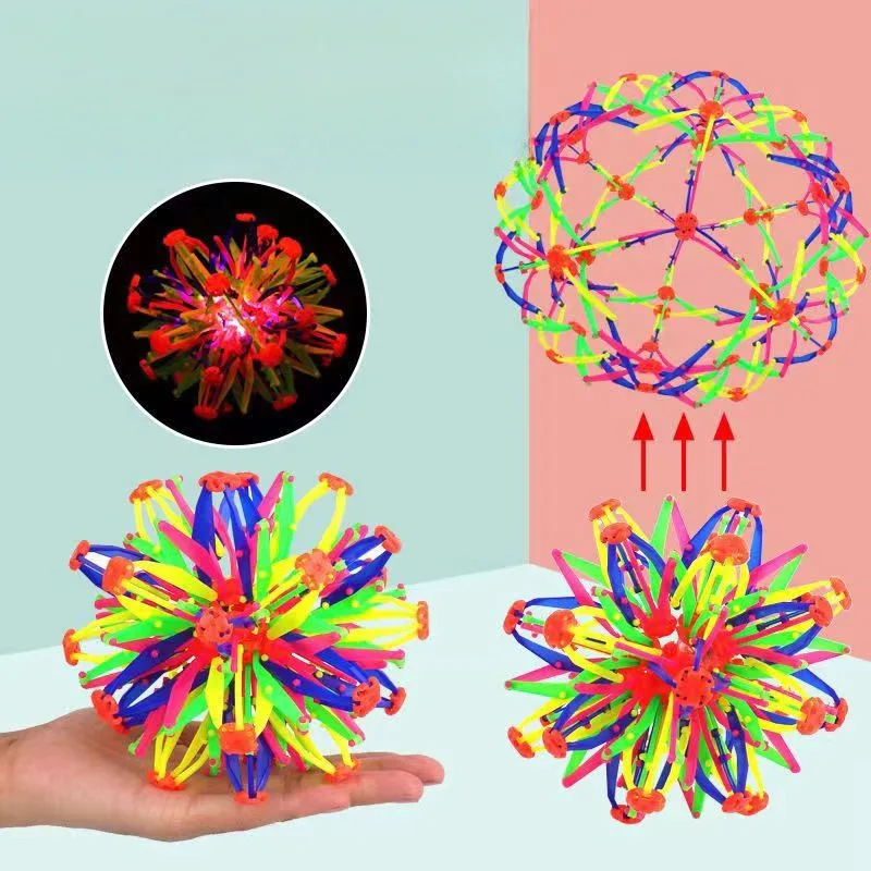 Palla magica elastica Fiore espandibile Giocattolo Genitore Bambino Divertimento interattivo Crescita restringente Palla da lancio a mano Sport all'aria aperta al coperto
