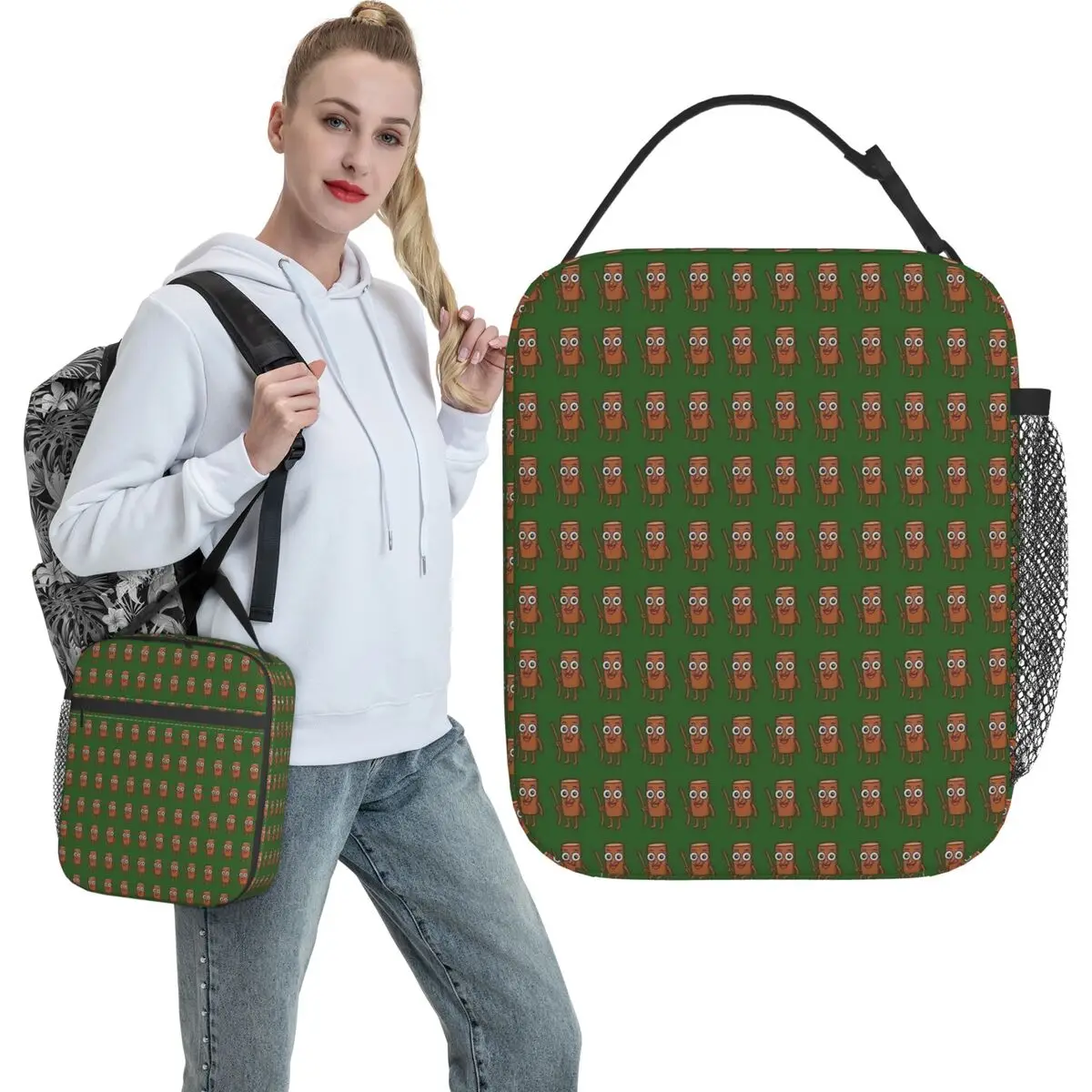 TUNG TUNG SAUR ITALIAN BRAINROT ANIMAL Lunch Bag Picnic Lunch Box For Child Graphic Thermal Tote Handbags Oxford Cooler Bag