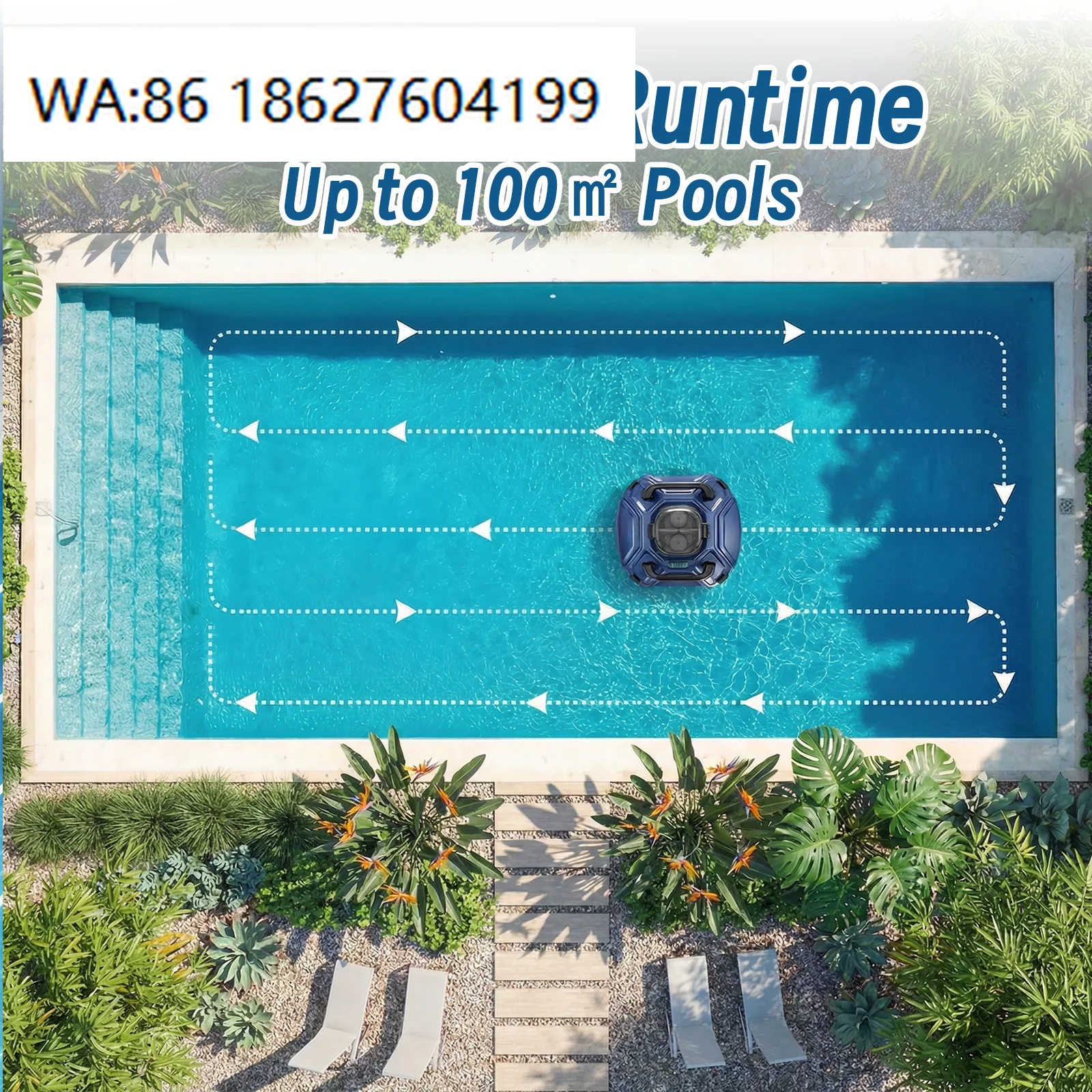 

Pool Bottom Cleaner Double Brushes Cordless Remote Control Robotic