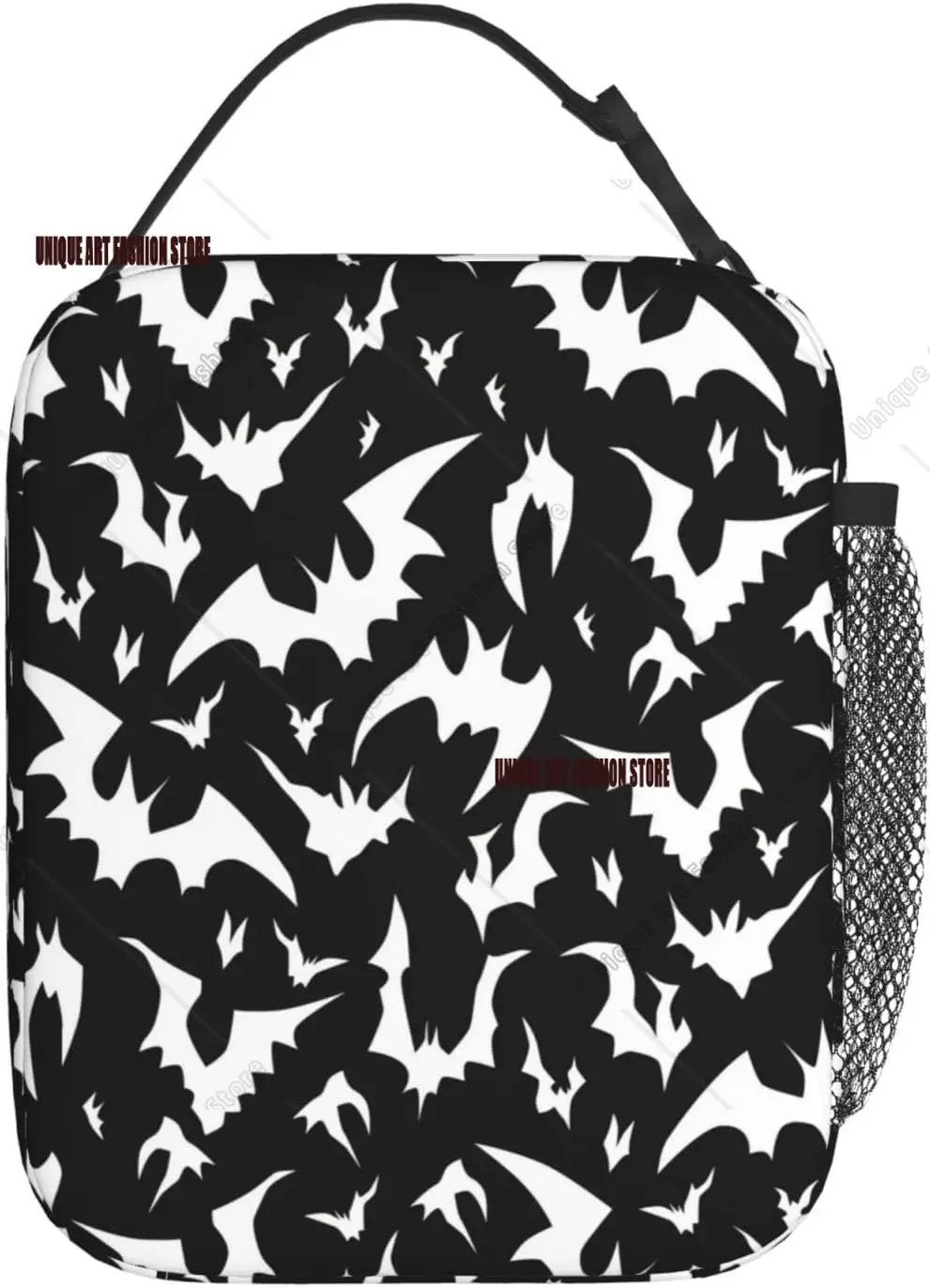 Bolsa de almuerzo portátil con diseño de murciélago de Halloween, fiambrera aislada, bolsas reutilizables para mujeres, hombres, trabajo, Picnic, Camping
