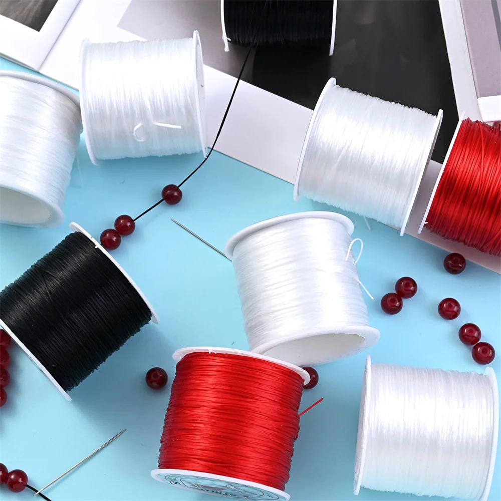 0,3 mm 40 Yards/Rolle Bunte Elastische Perlenkordel Dehnbare Plastikkristallschnur für Armband-DIY-Schmuckherstellung und Bastelarbeiten – Detail 1