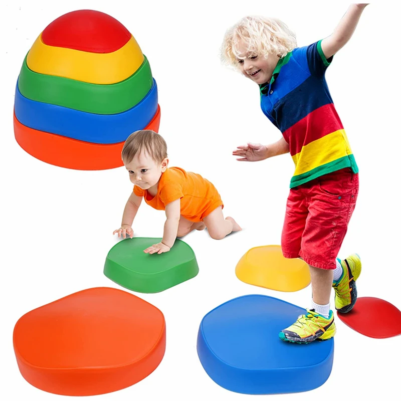 

5Pcs/Set Stepping Stones for Kids Plastic Balance River Stones for Promot Children Coordination Skills Obstacle Course Outdoor