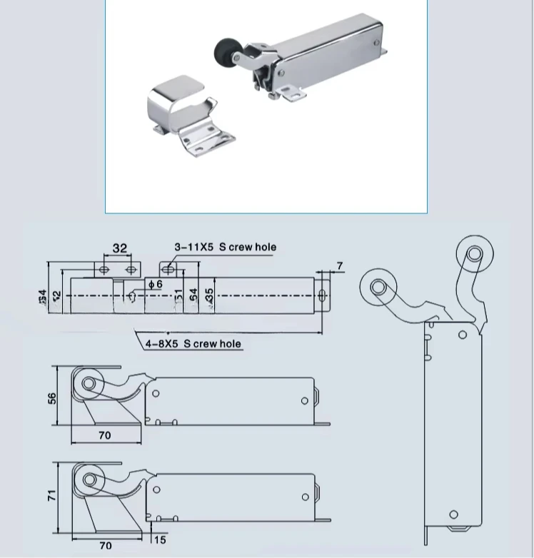 KASON SHU ZWUS-200 Freezer Door Closer Returns Hydraulic Stainless Steel Powerful