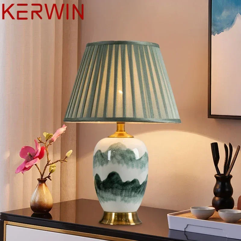 KERWIN Contemporary CeramicTable Lamp Luxury Creativity Living Room Bedroom Study Hotel Engineering Desk Light