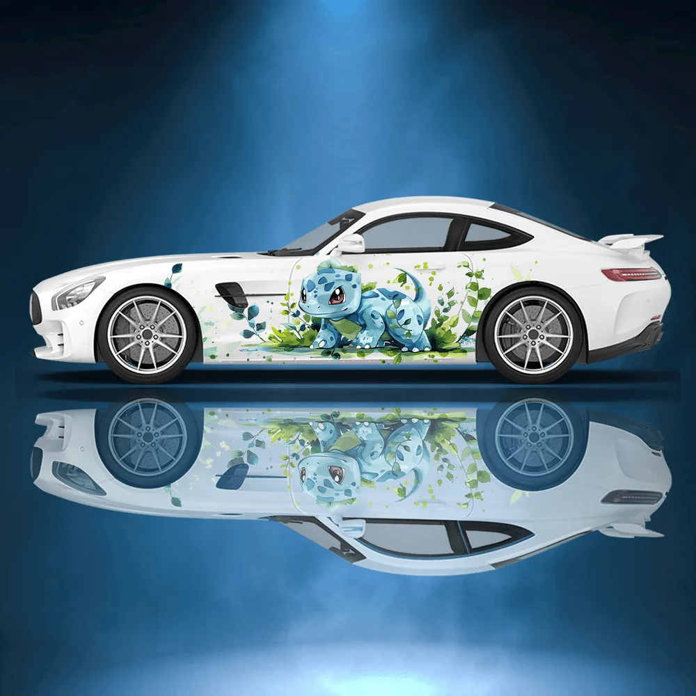 

Cartoon Anime Bulb Seed Print Car Side Sticker Decoration Protection, Waterproof Self-adhesive Decal Auto Accessories Wrap Cover